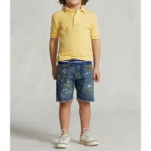 POLO Ralph Lauren Little Boys Paint-Splatter Sullivan Slim Denim Short Size 6
